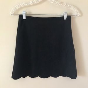 AQUA Scalloped Mini Skirt